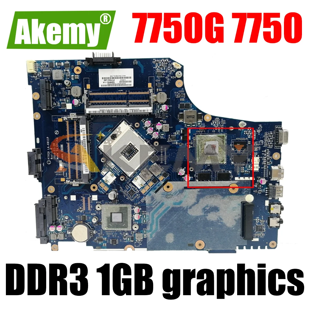 

Материнская плата AKEMY P7YE0 LA-6911P MBRNA02001 MB.RNA02.001 для ноутбука Acer aspire 7750G 7750, материнская плата HM65 DDR3 1GB graphics