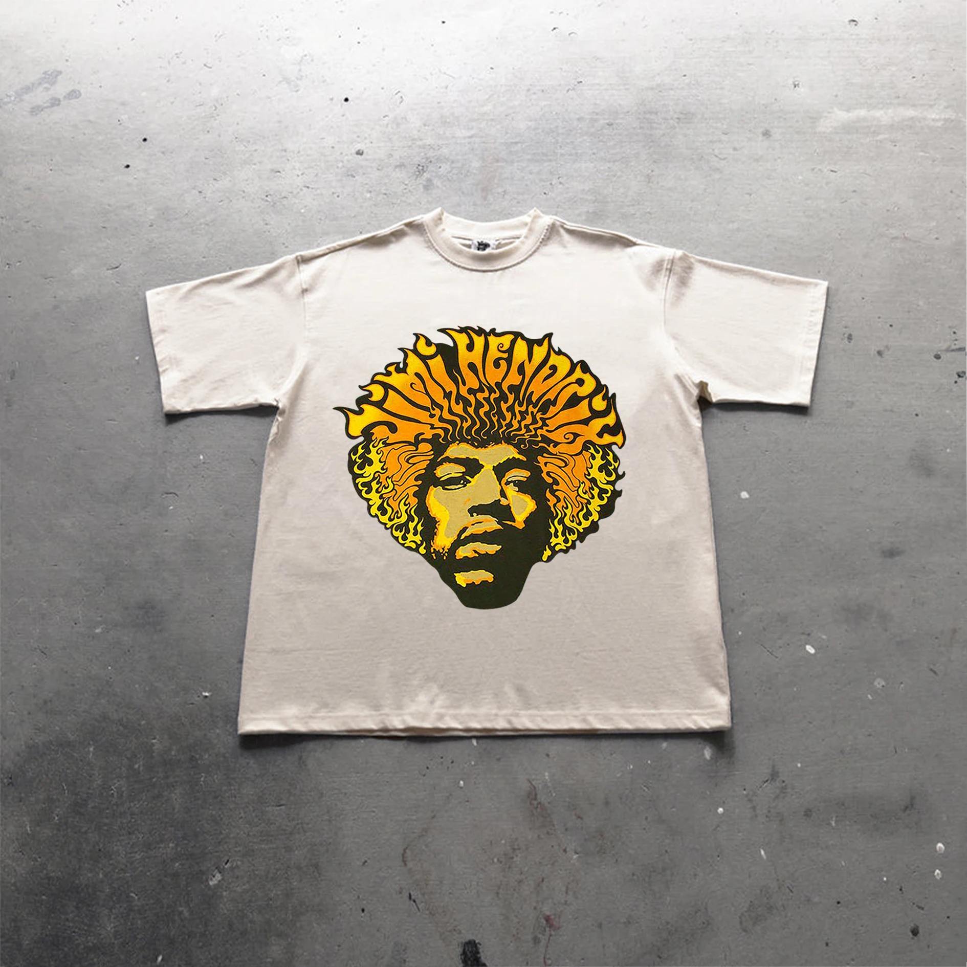 Футболка хлопковая с графическим принтом для гитаристов коротким рукавом