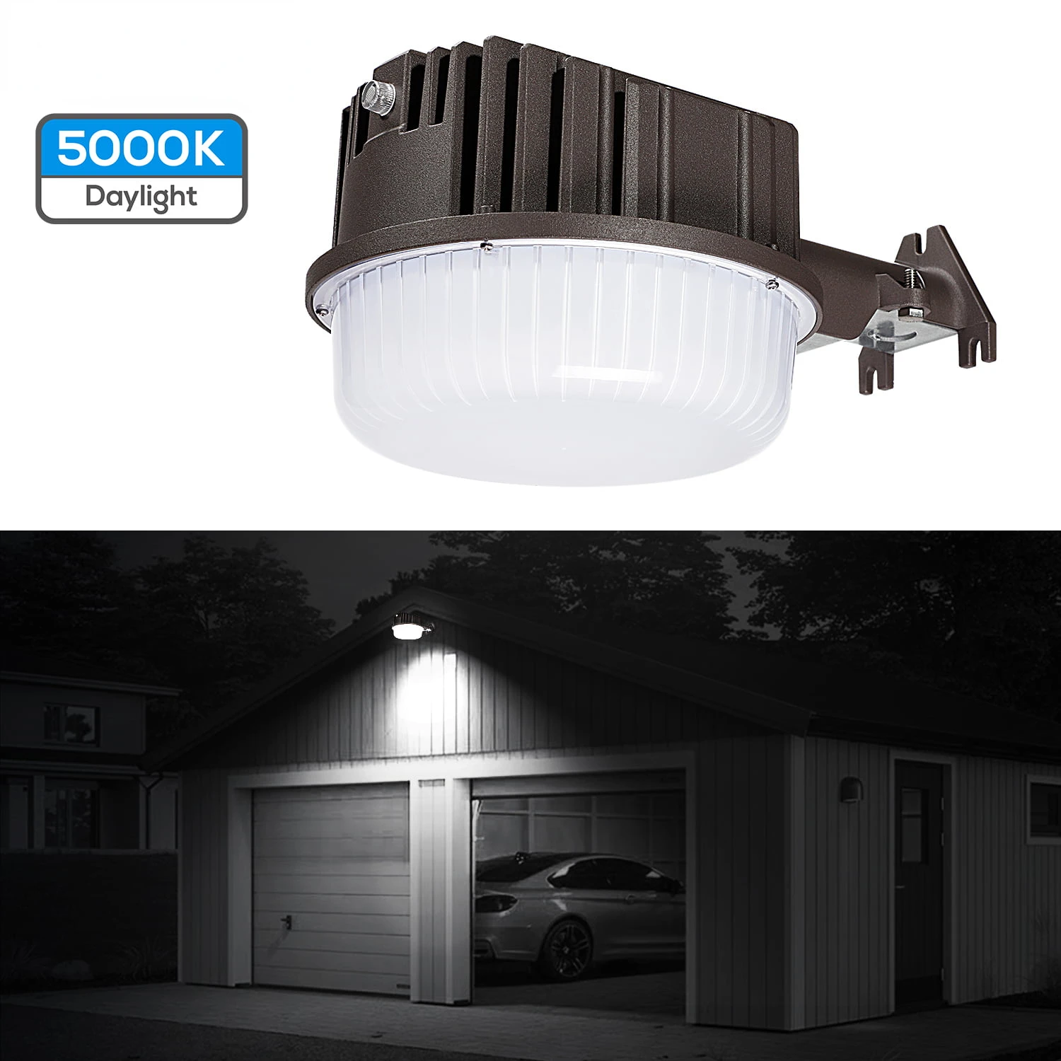 Free Shipping Dusk to Dawn Barn Light, LED 80W Security Lights, 800W Equivalent， 5000K Daylight