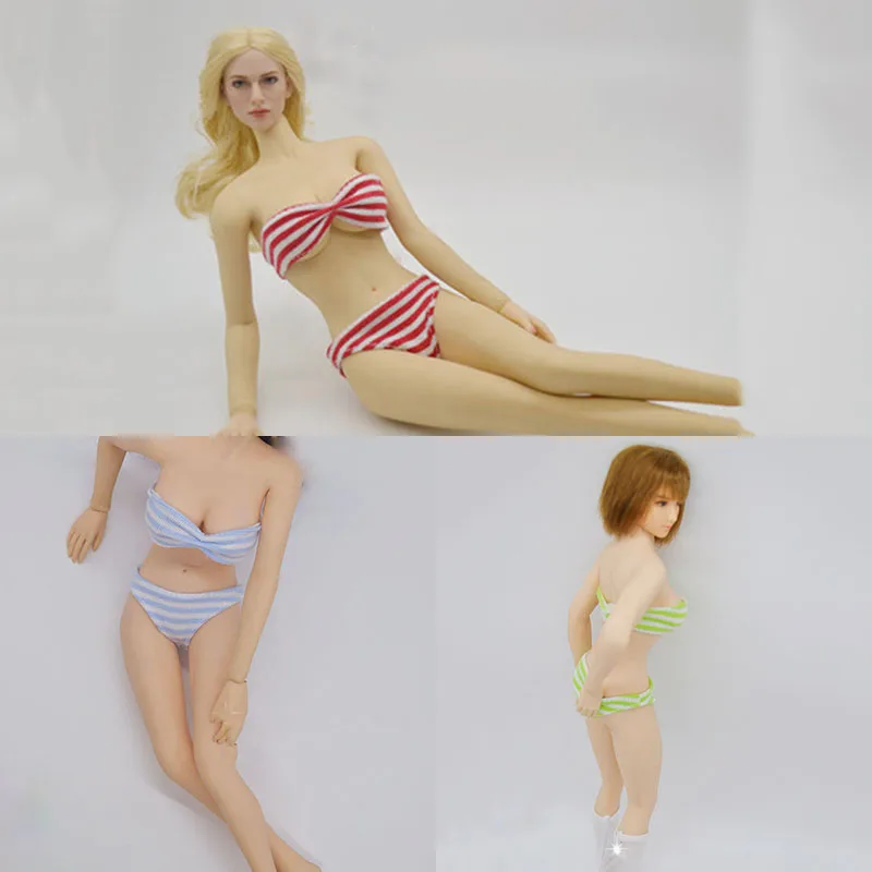 

Комплект женского сексуального нижнего белья в виде солдата, в полоску, купальник, бикини, бюстгальтер, трусы, подходит для 12-дюймовых модел...