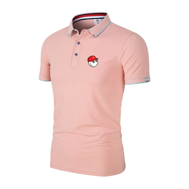 Embroidery Malbon Logo Men Golf Shirts High Quality Breathable Polo Shirt Spandex Short Sleeve Tops Golf Wear Man Polo T-Shirt
