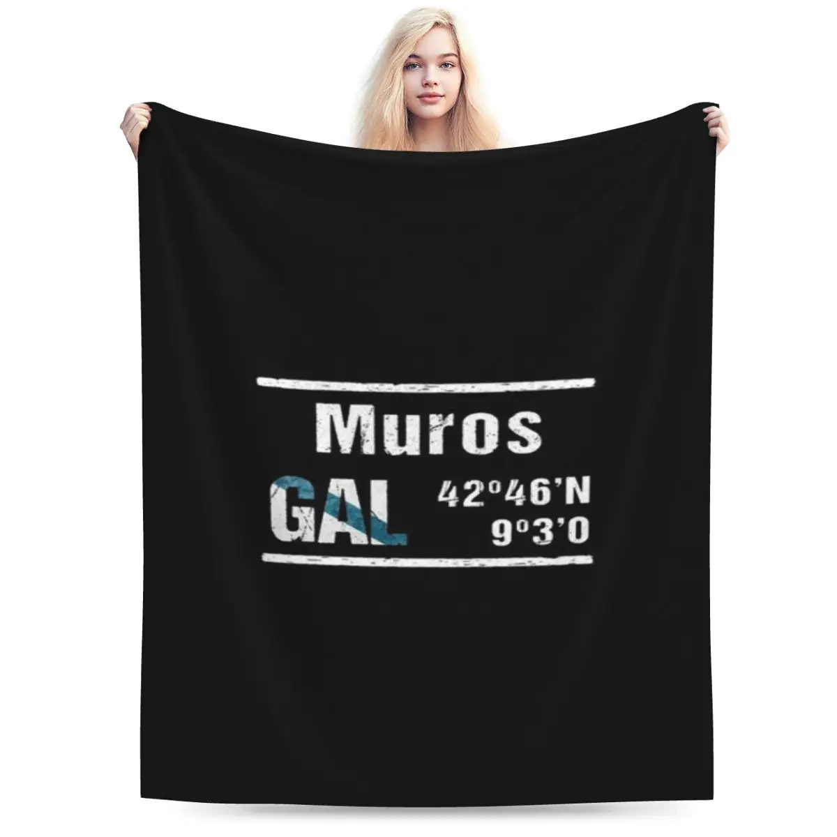 Ультрамягкое Флисовое одеяло Muros Galicia с координатами