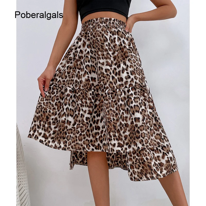 

Fashion Sexy Female Split Leopard Print Skirt for Women Summer Skirts 2022 New Hot Selling All-match Casual A-line Chic Skirt