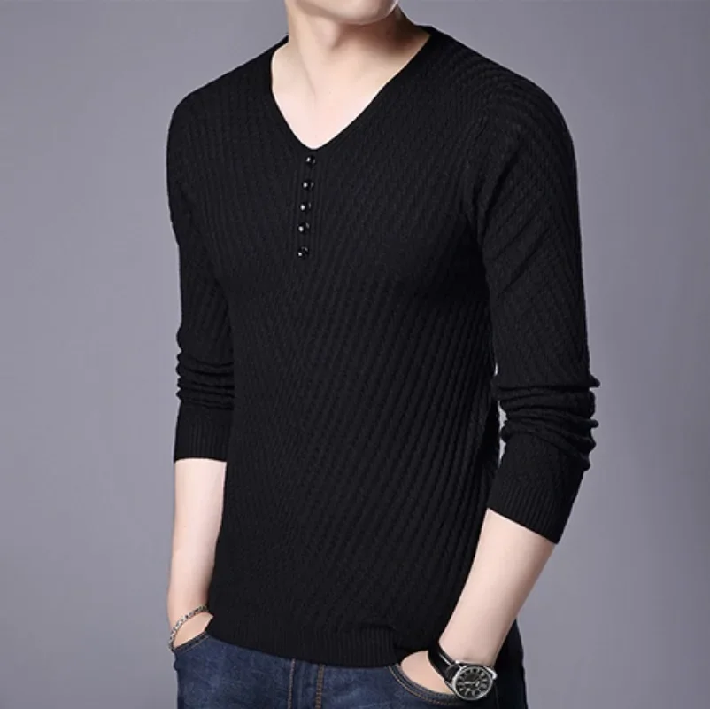 Свитшот мужской облегающий однотонный Модный пуловер в стиле Харадзюку размеры