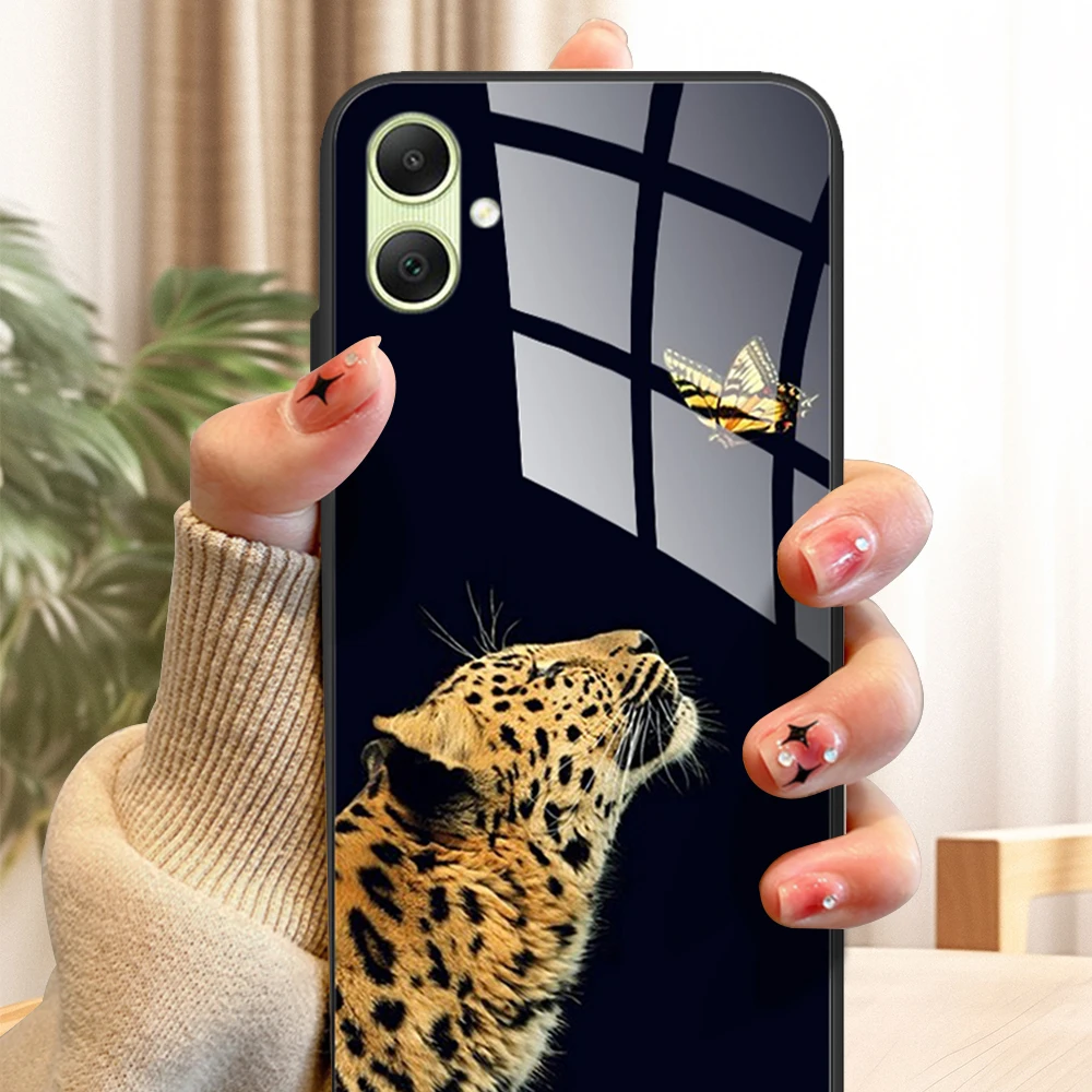 Чехол для Samsung Galaxy A05 задняя крышка из закаленного стекла с милым рисунком чехол