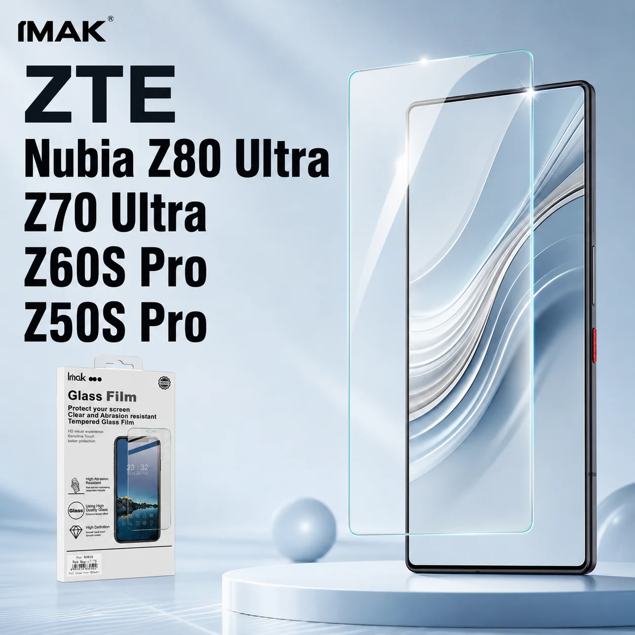 Фото Закаленное стекло для ZTE Nubia Z80 Z70 Z60S Z50S Ultra Pro 5G, защитная пленка с защитой от царапин, олеофобное покрытие FM0001 №1