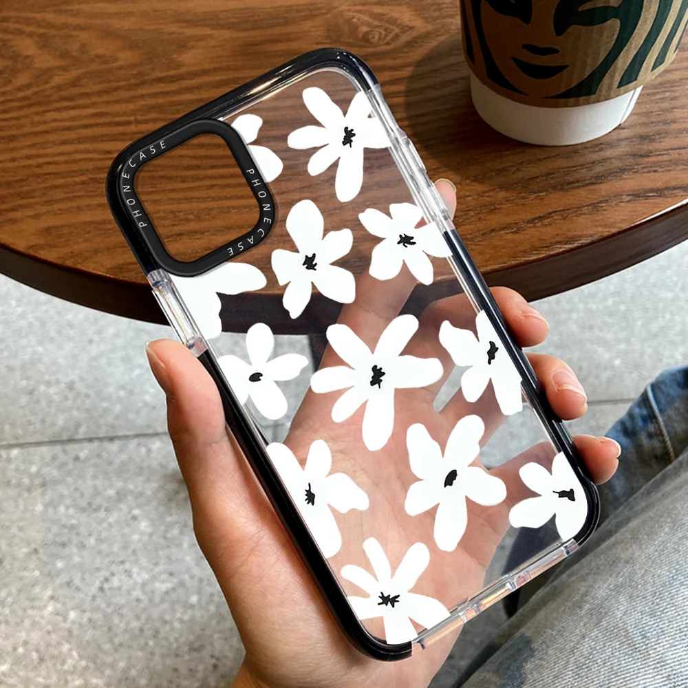 

Flowers Floral Capas Phone Case for iPhone 14ProMax 14Plus 13 12 11 Pro Max Transparent Soft Silicone Bumper Fundas Back Cover