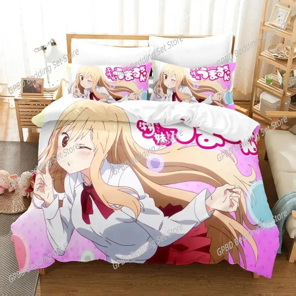 Фото 3D-принт аниме Himouto! Комплект постельного белья Umaru-chan Single Twin Double Queen King Cal King Size Комплект постельного белья №2