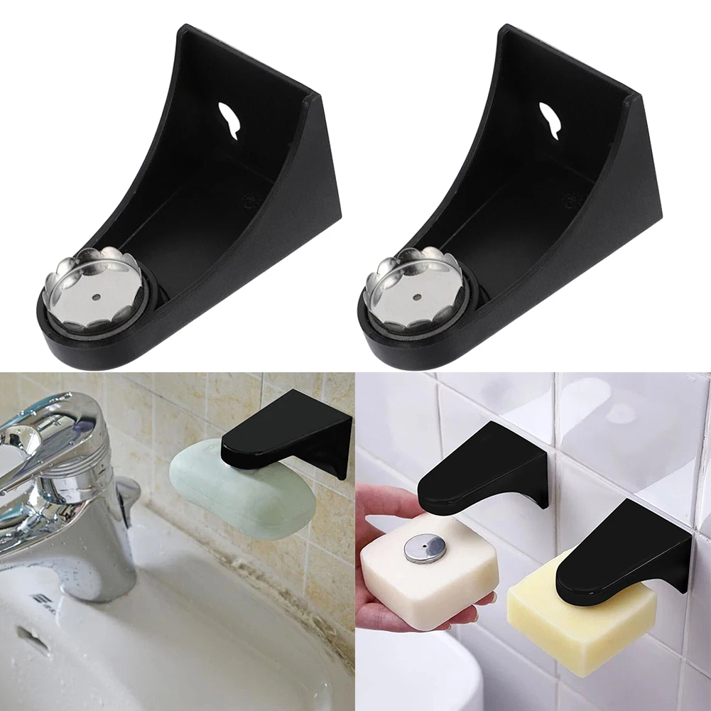 

Держатель для мыла, мыла, настенный держатель для ванной комнаты, черный, без отверстий, магнитный, из нержавеющей стали