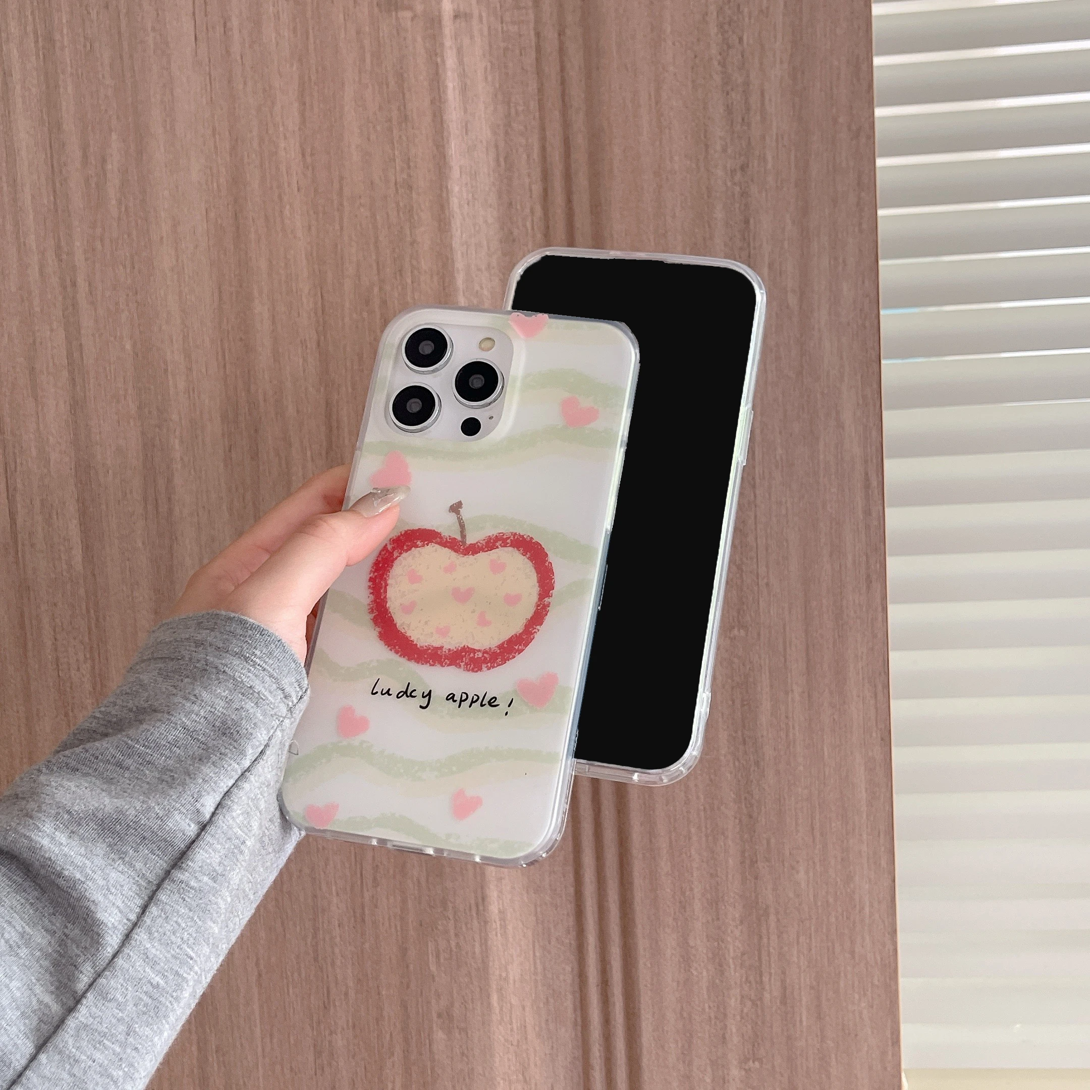 Простой чехол для телефона Apple с зеленой волной и красной iPhone 15 15pro 15promax 14 14pro 14promax