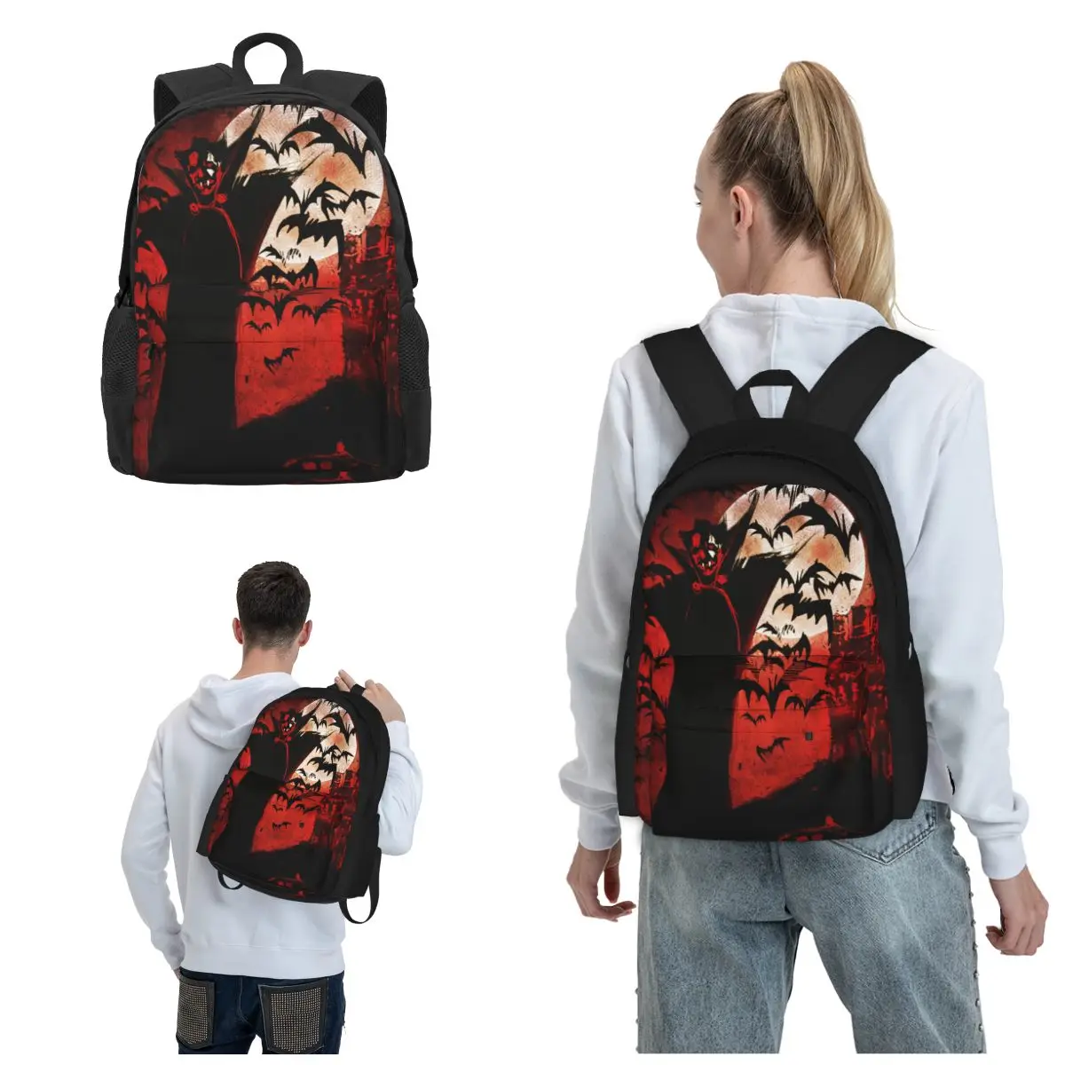 

Halloween Night Bat Bookbag Lightweight Carry Your Essentials With Ease And Elegance In Our Sleek Backpacks High School College