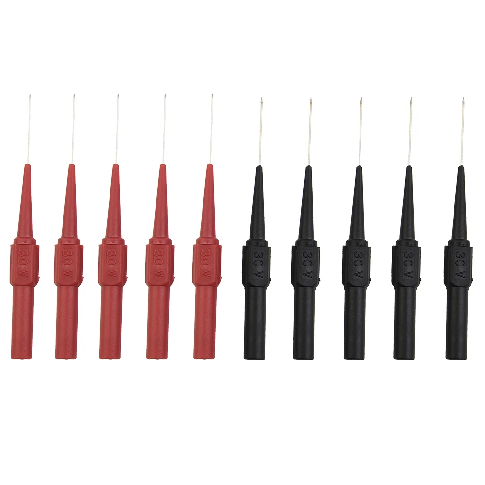 

10pcs Test Probe Insulation Piercing Needle Non-destructive Needle Tip 30V Car Multimeter Test Lead Extention For Banana Plug