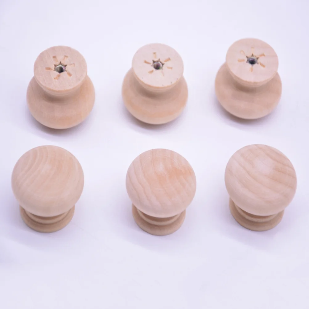

Knobs Wood Wooden Cabinet Dresser Drawer Knobhandleunfinished Round Furnituredoor Handles Mushroom Cupboard Kitchen Drawers