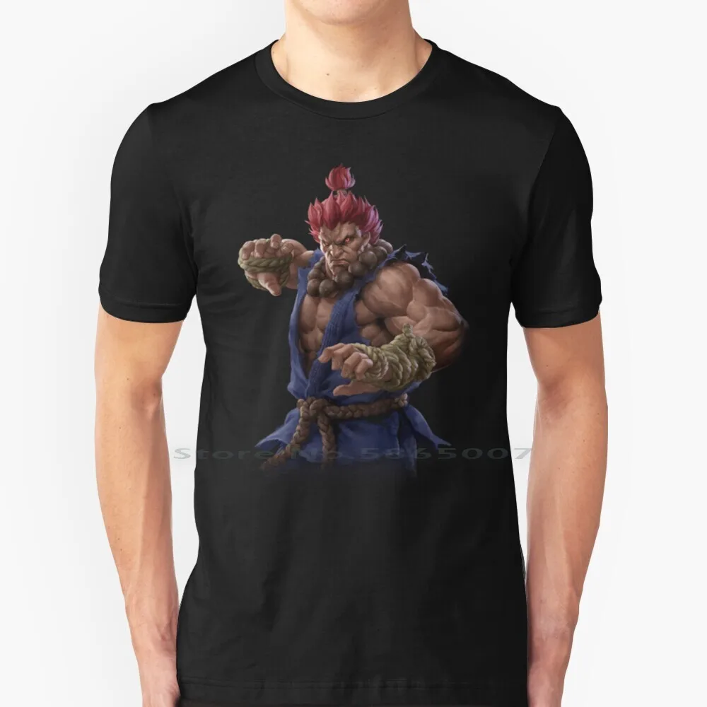 Футболка Akuma из 100% хлопка Dark Hadou Gouki V Ryu Ken Evil большой размер 6xl модная футболка в