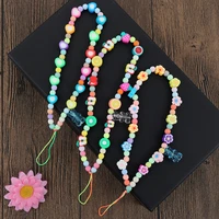 beaded mobile phone wrist lanyard heart fruit beads flower chain for cell phone holder mobile chain strap jewelry