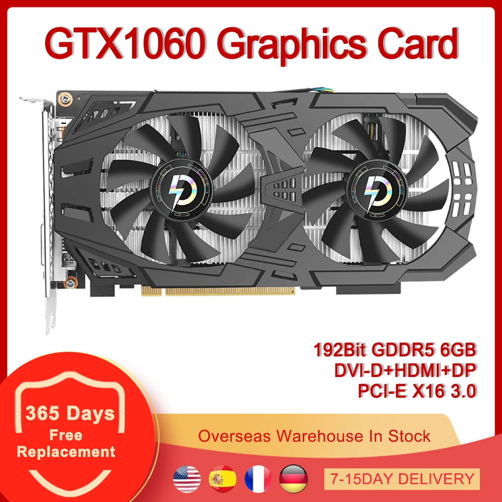 Видеокарта GTX1060 1060 бит GDDR5 6 ГБ 3 Гб |