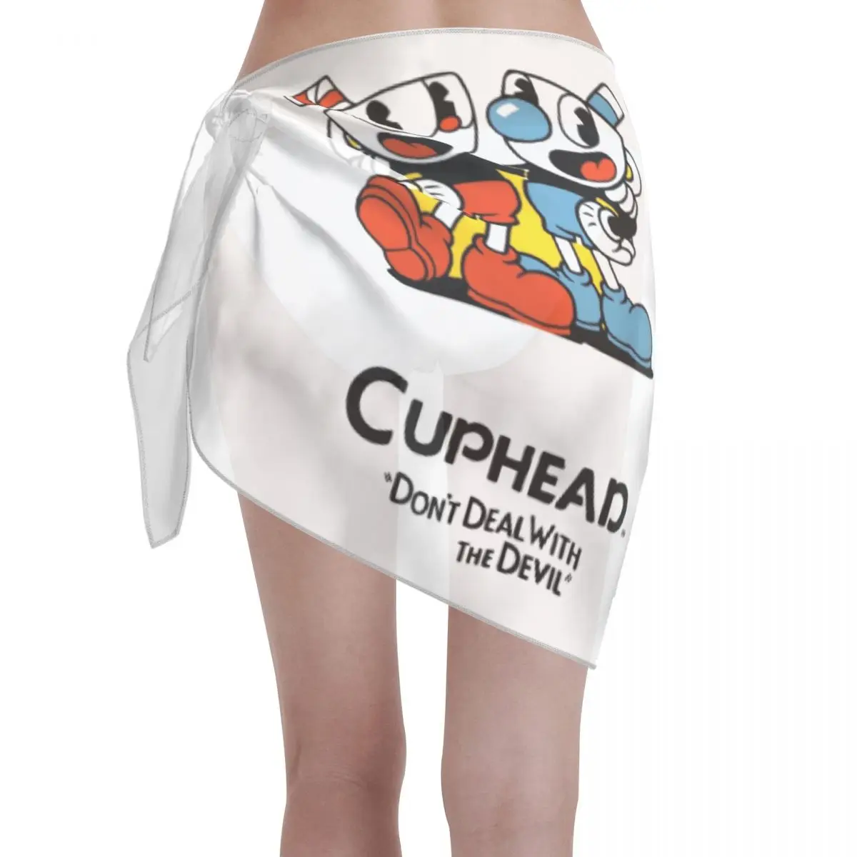 

CUPHEAD, не справляйтесь с дьяволом, накидка на шарф для видеоигр, женская накидка на бикини из полиэстера, на шнуровке