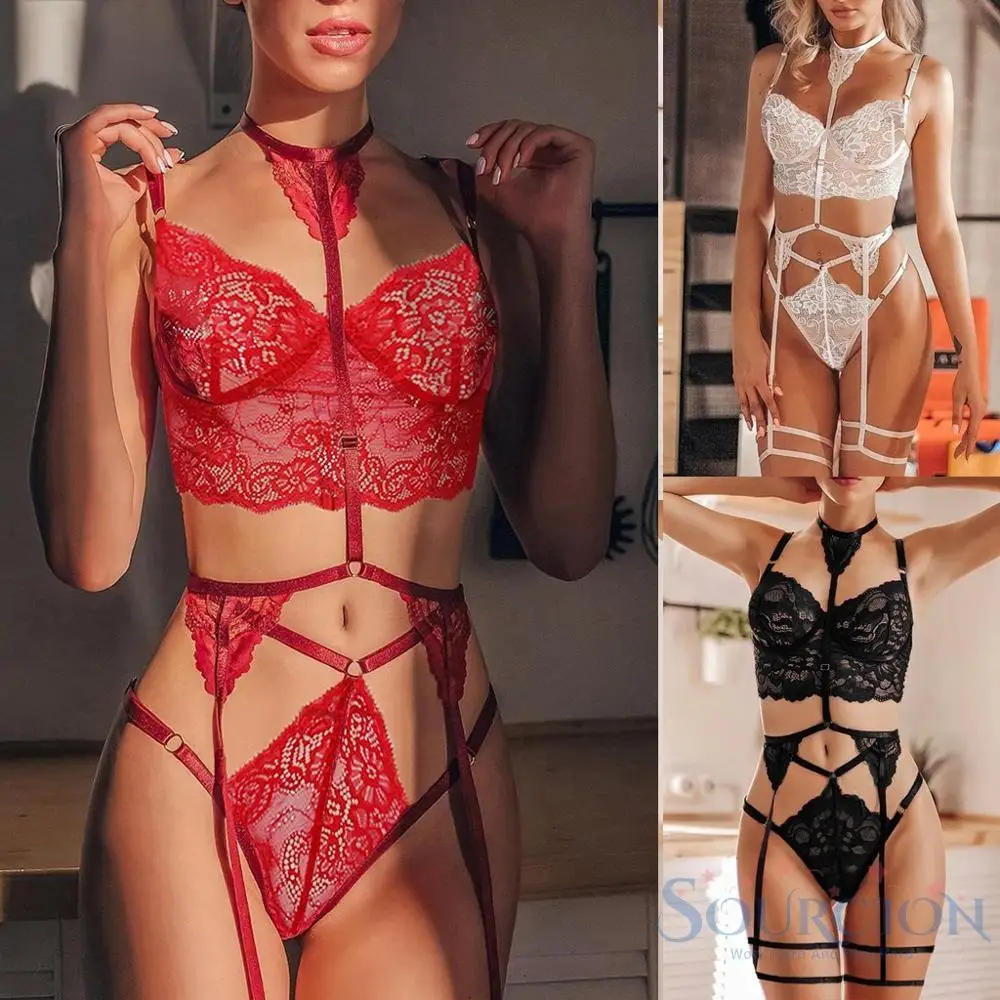 

Сексуальный кружевной бюстгальтер и трусики Sourcion, женские подвязки, нижнее белье пуш-ап, сексуальный комплект, бюстгальтер, стринги, сексуа...