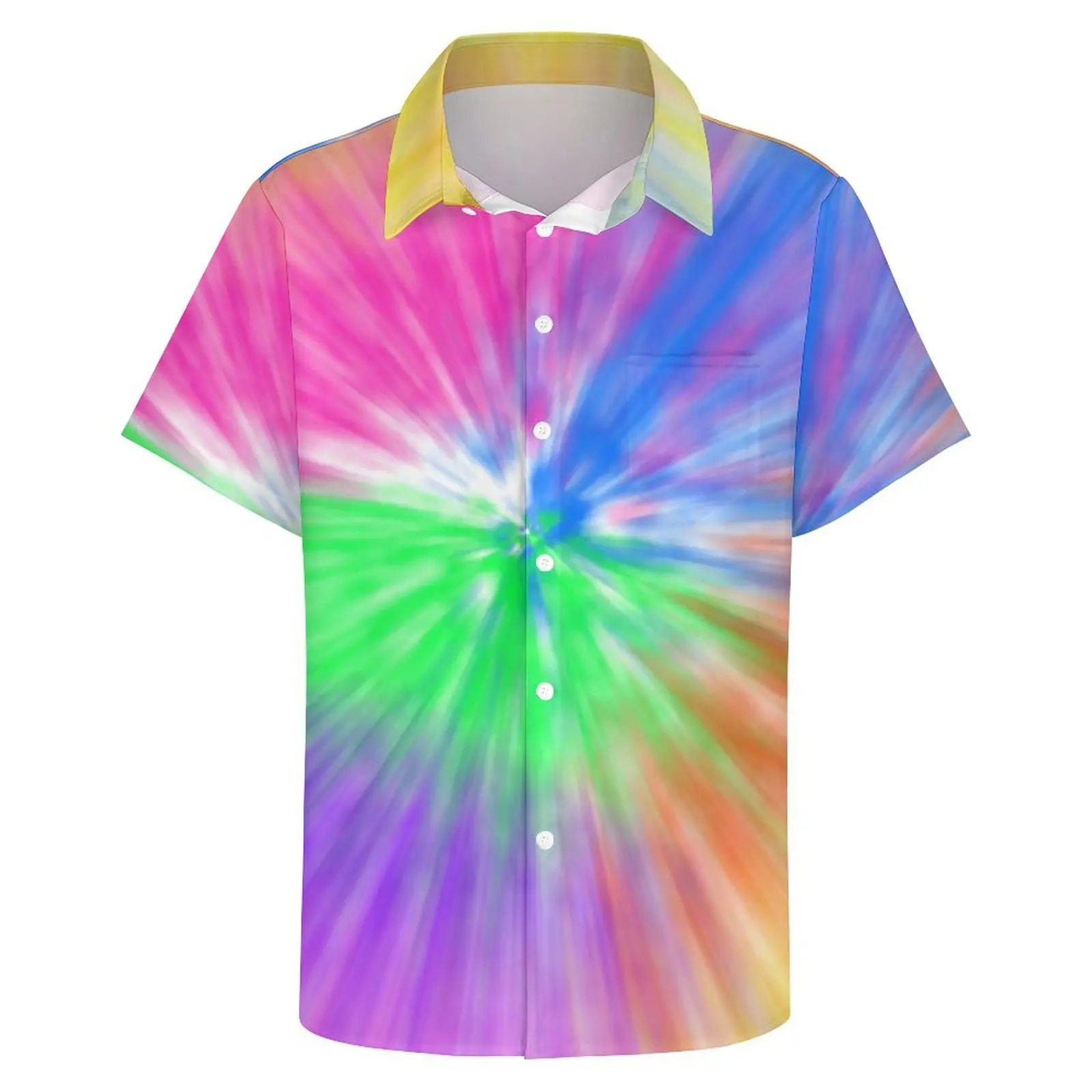 Повседневная рубашка Tie Dye с художественным принтом свободная для отпуска