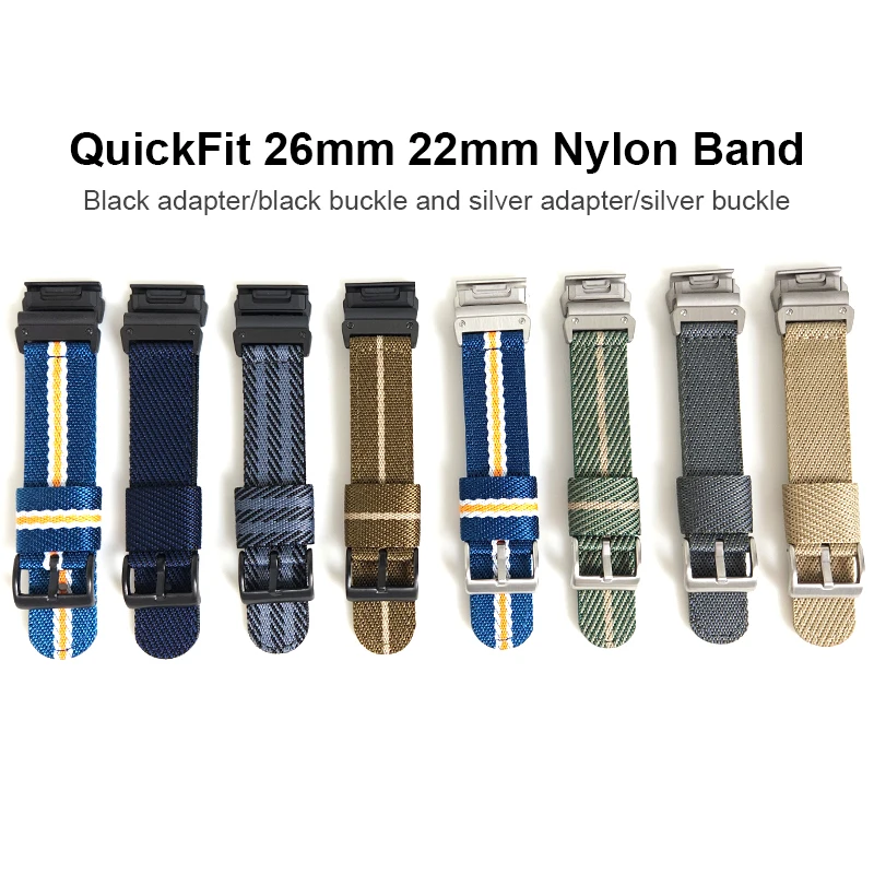 QuickFit 22mm Braided Nylons Strap For Garmin Forerunner 965 955 nylon nato watch band Replacement accessories