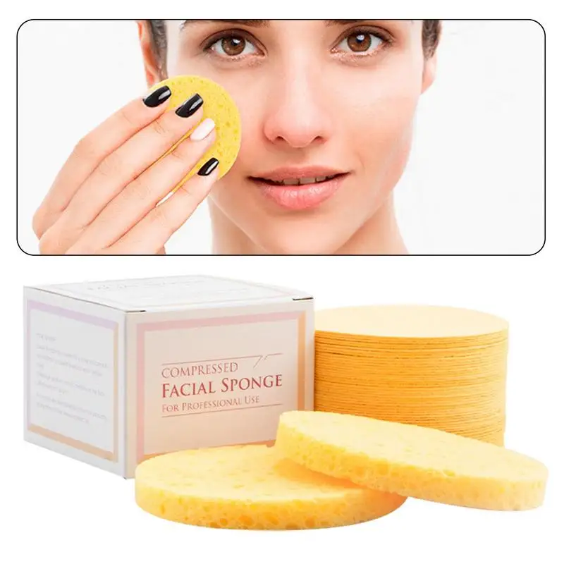 

Facial Scrub Pads 50Pcs Reusable Makeup Remover Pads Natural Face Sponges Gentle Spa Sponges For Makeup Removal Massage Face
