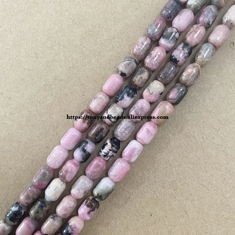 18 цветов! Бусина-бочка из натурального камня, черный агат, родонит и т. д., свободные бусины размером 7 дюймов, размер 6x9 мм