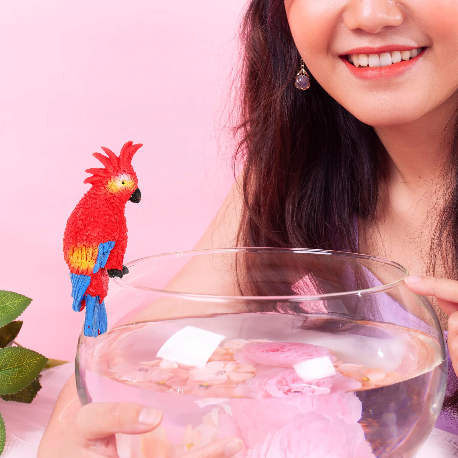 

Fish Tank Landscaping Pendant Ornament Small Parrot Model Statue Figurine Aquarium Resin Crafts Office Supply Decorations