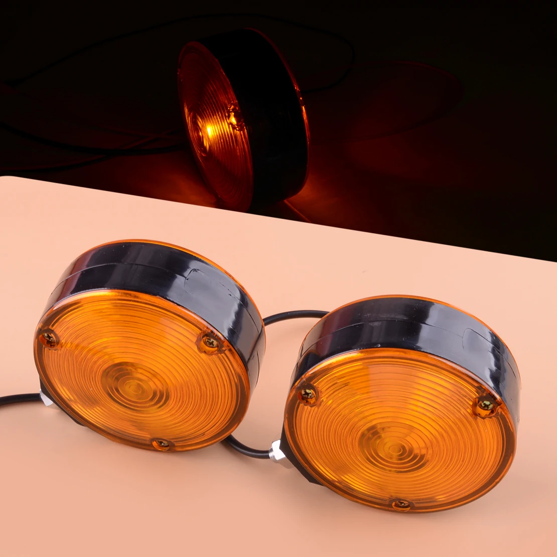 

2Pcs Universal Left Right Car Lollipop Earring Amber Mirror Side Maker Light Lamp Trailer Truck Lorry 24V High Quality