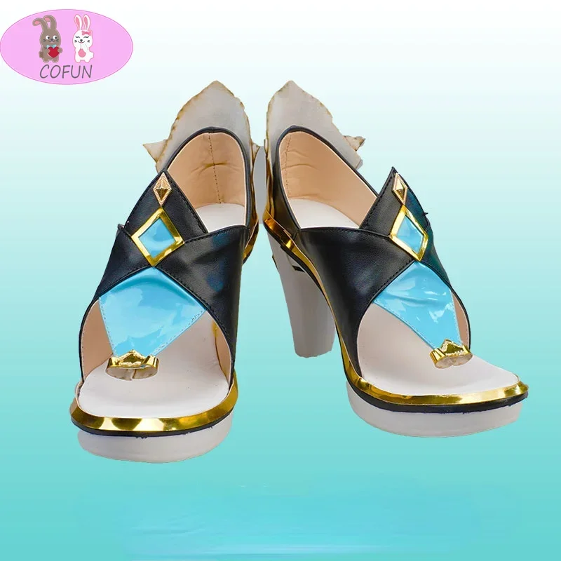 Genshin Impact Shenhe Косплей Туфли на высоком каблуке Сапоги Хэллоуин Костюм Аксессуары