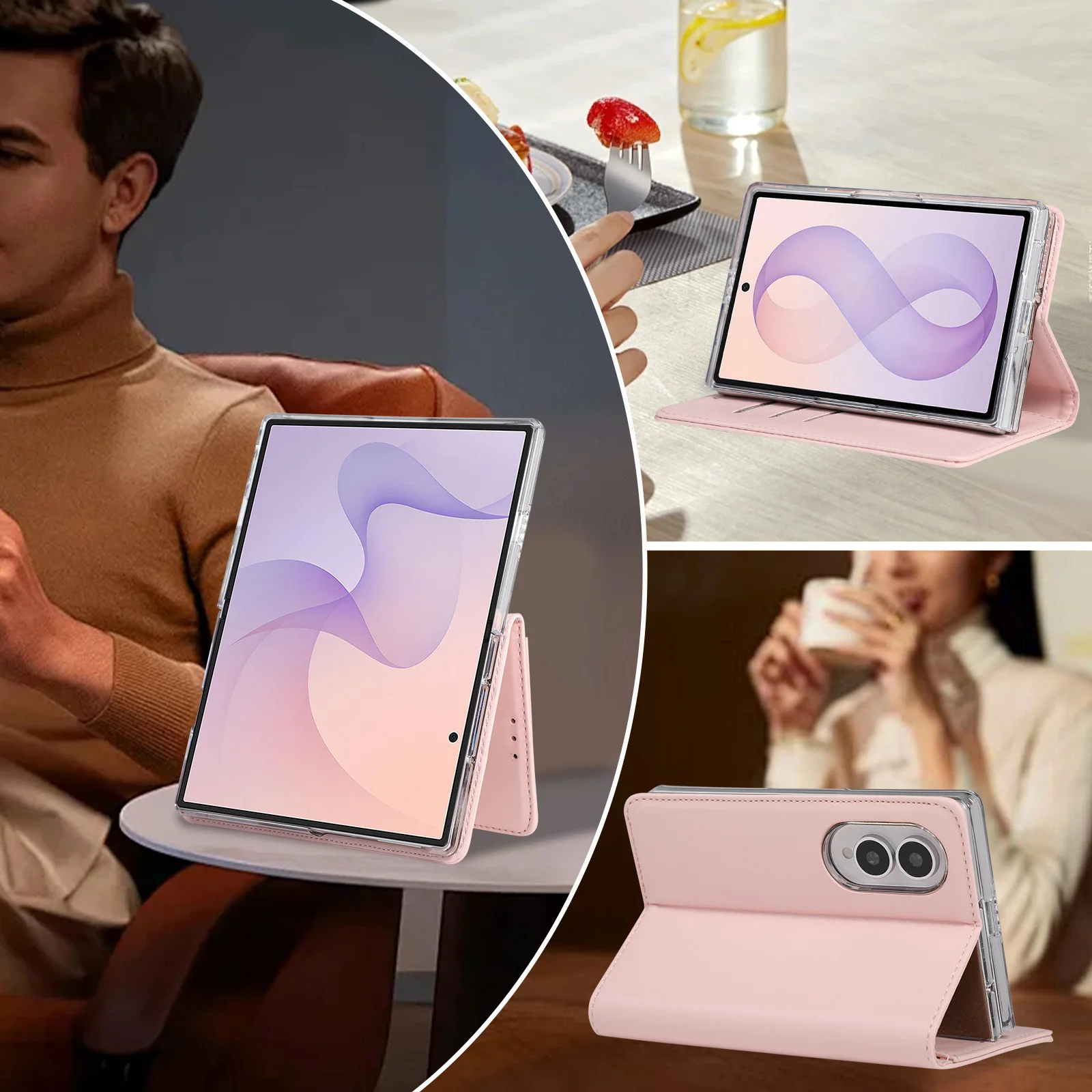 Фото Чехол-книжка Flip Cards Solt из искусственной кожи для Samsung Galaxy Z Fold8 Fold 8, ударопрочный, с подставкой, RFID-защитой, тонкий. №3