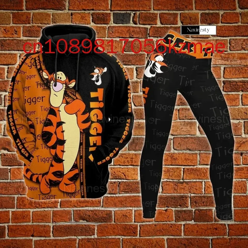 Disney Tigger 3D Толстовка Женская Леггинсы Для Йоги Комплект Микки Йога Спортивные