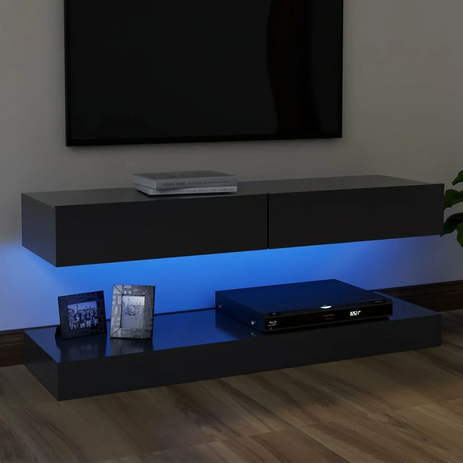 

Шкаф для телевизора со светодиодными огнями, серый, 47,2x13,8 дюйма