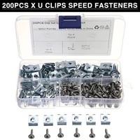 200pcs m312 nuts speed clip fastener assorted kits stainless steel u shaped clip nuts for motorcycle car