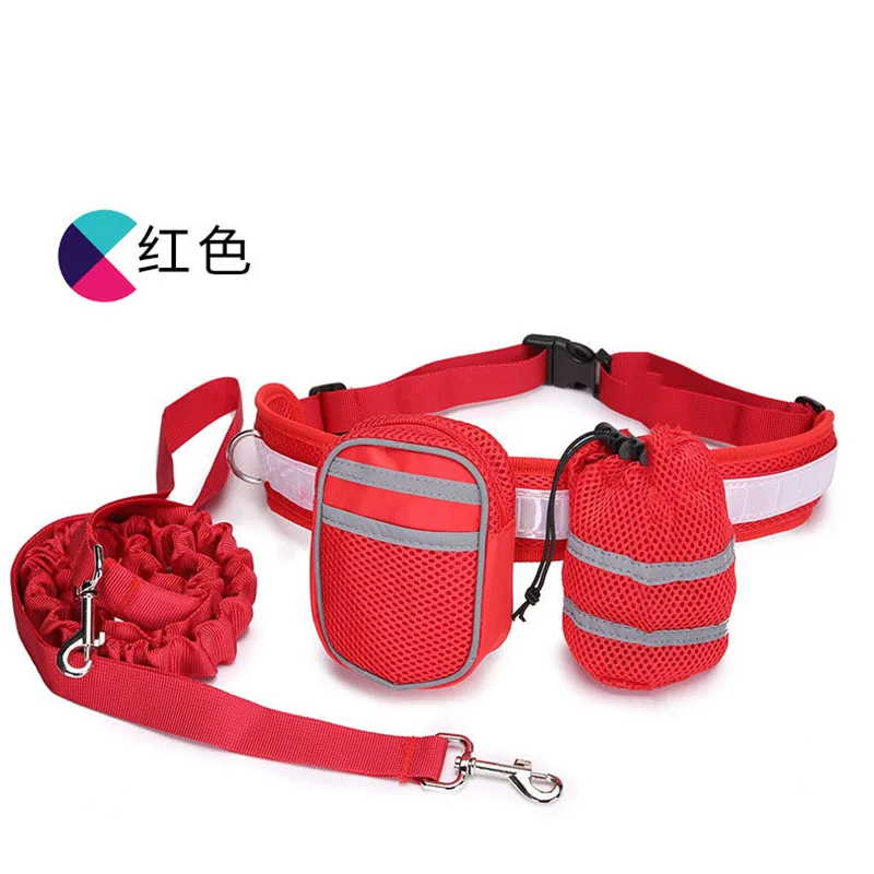 Pet running sports traction suit with waist bag