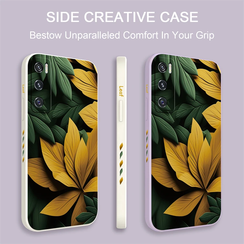 Яркий силиконовый чехол с рисунком листьев для VIVO V15 V20 SE V21E V23 V23E V25 Pro V27 V27E 29E