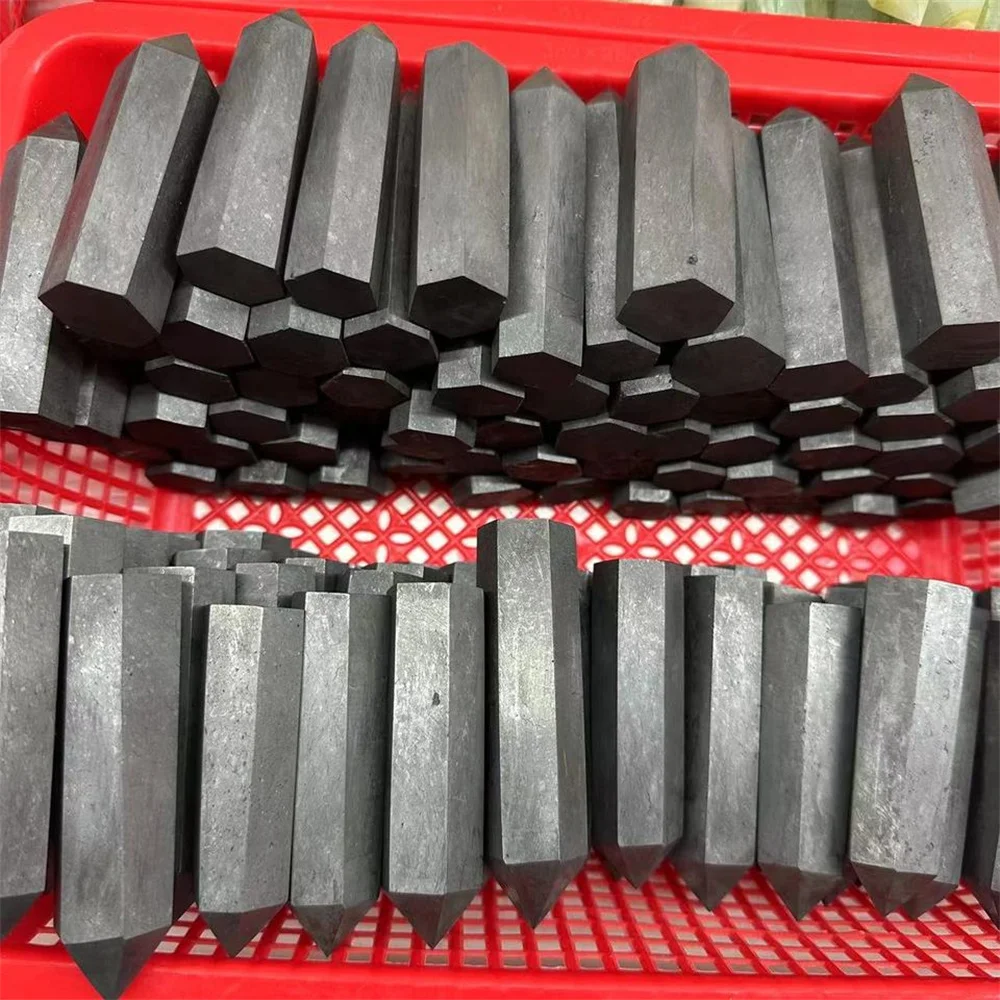 Натуральный камень Шунгит Кристалл Точечная башня Исцеляющий драгоценный