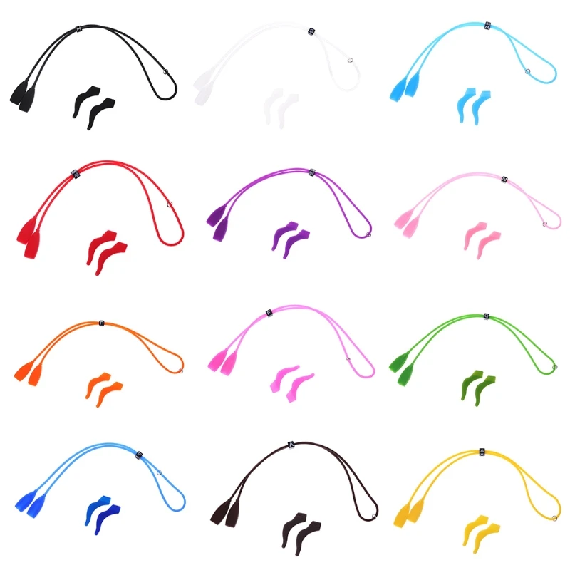 

Y166 1 комплект, детский милый эластичный силиконовый ремешок, шнур для очков, нескользящий держатель-крючок для ушей