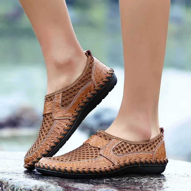 

Новинка 2023, Высококачественная Мужская обувь из натуральной кожи, женская повседневная обувь, Корейская дышащая мужская обувь в горошек для весны и лета