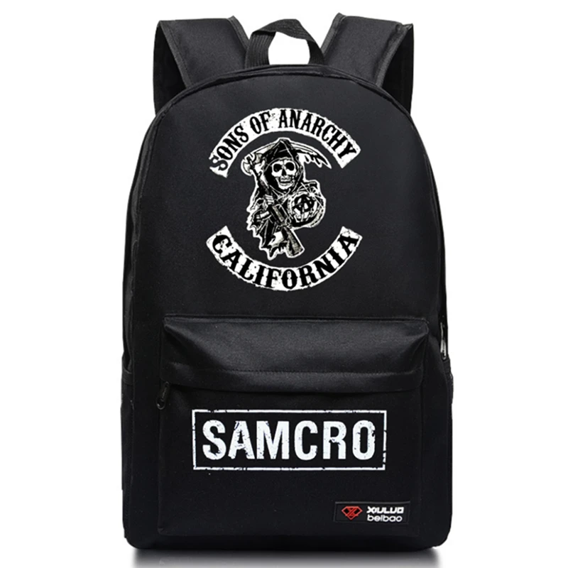 

2022 new men's leisure backpack computer notebook multifunctional car SONS OF ANARCHY Backpack
