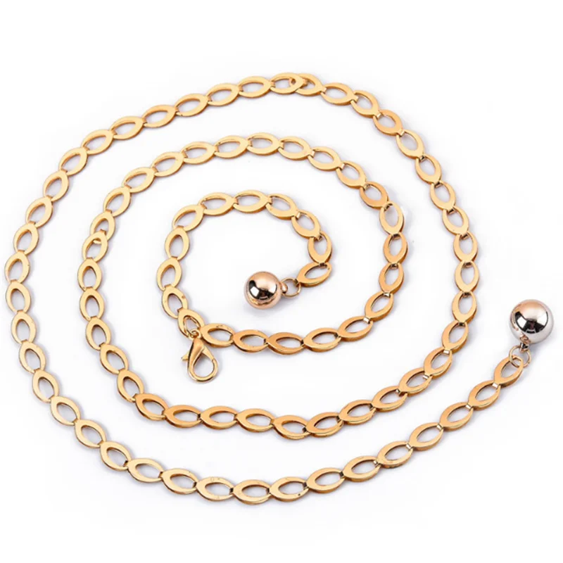 

Gold Silver Belts For Women Fashion Waistbands All-Match Belt For Party Jewelry Dress Waist Metal Chain Belts