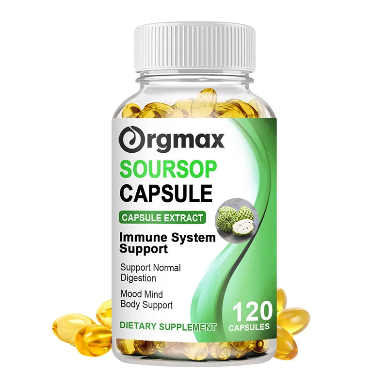 

Orgmax Soursop Capsules with Vitamin C for Antioxidant Anti-inflammatory Improve Immune Digestive Health Free Shipping for Adult