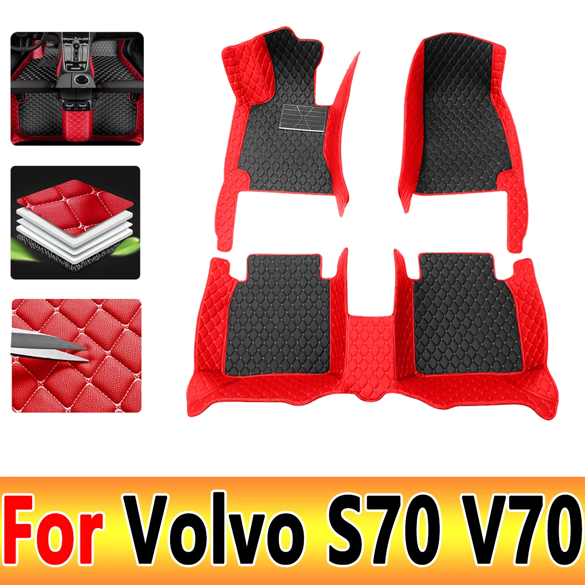 

Автомобильные коврики для Volvo S70 V70 XC 1997 ~ 2000, коврик для защиты от грязи, автомобильные внутренние детали, прочный кожаный напольный коврик, ковер, автомобильные аксессуары
