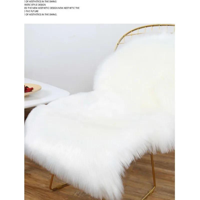 

manta de pelo para cadeira Chair hair blanket Imitate Wool Carpet Cushion Sofa Cushion White Long Blanket Chair Cushion rug