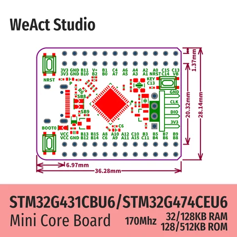 WeAct STM32G4 демонстрационная плата