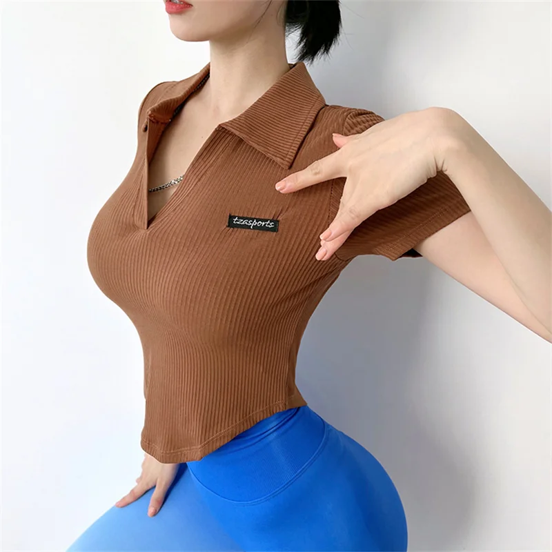 

Women's Summer Sport T-shirt Short Sleeve Daily Running Fitness Shirt Sports Crop Top