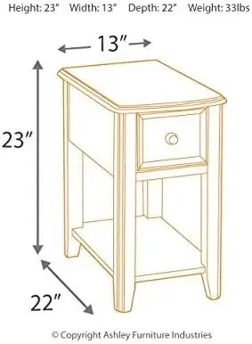 

New Traditional Wooden Chair Side End Table, Brown