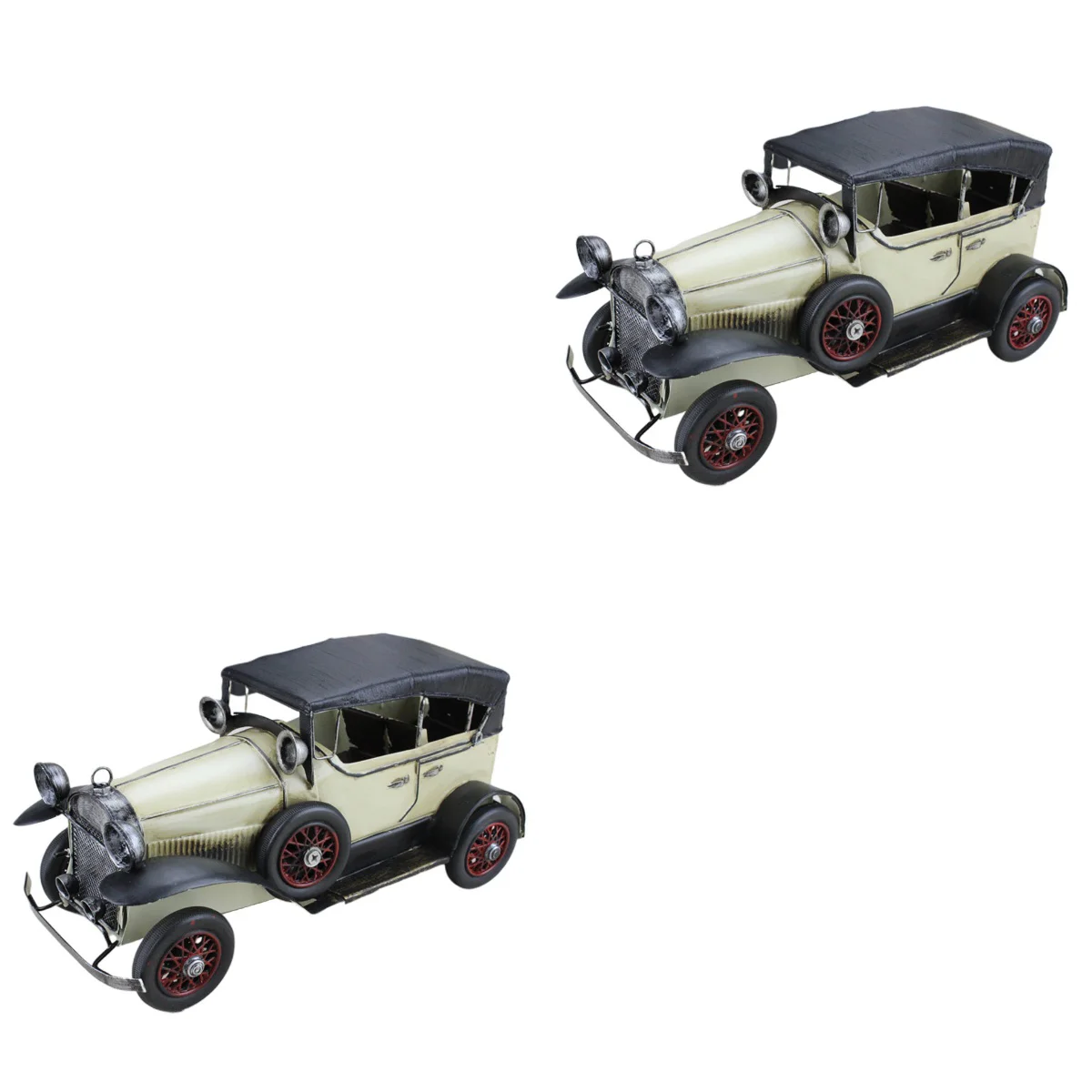 

2pcs Creative Auto Model Vintage Iron Truck Crafts Delicate Home Desktop Iron Handicrafts Decor (White)