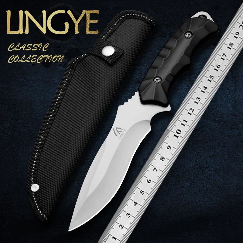 

HUANGFU Fixed Blade Knife Sharp Durable Outdoor Camping Hunting Survival Tactical Straight Knives EDC Tool Carrying