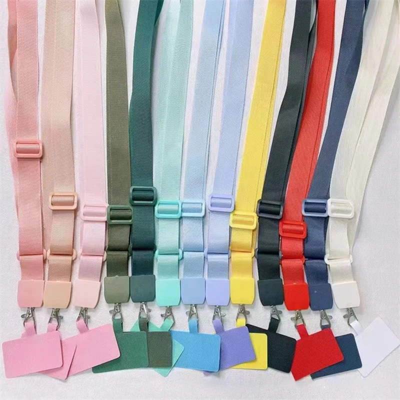 

Long Wide Crossbody Strap Lanyard For Mobile Phone Universal Detachable Adjustable Nylon Neck Hanging Tether Clip Snap Cord Rope