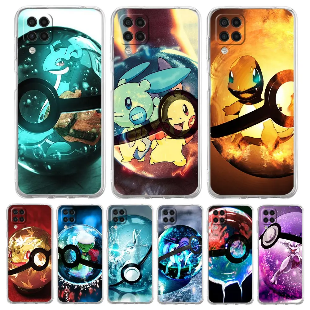 

Pokemon Fashion Phone Case For Samsung Galaxy A51 A71 A21S A12 A11 A31 A41 A52S A32 A01 A03S A13 A22 5G Silicone Clear Cover